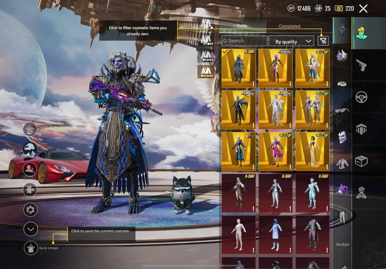 PGM245 INSANE DEAL X-SUIT POSEIDON LEVEL 7 3 FULL M416 GLACIER JESTER SPORTSCARS (G)